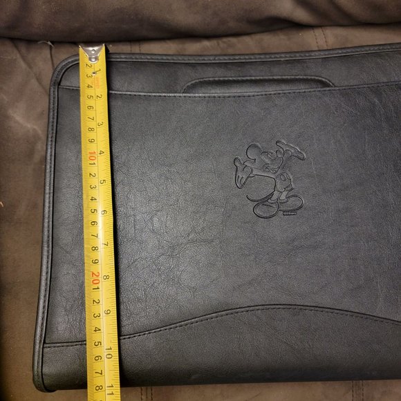 Leeds Mickey Mouse Black Carry Binder Briefcase School Work Retractable Handle - Picture 12 of 13
